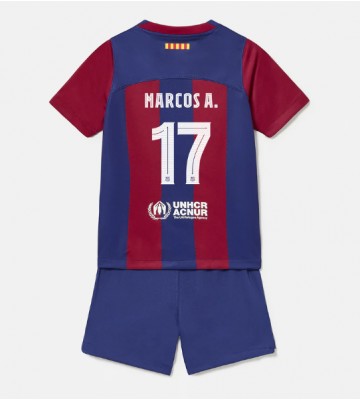 Barcelona Marcos Alonso #17 Hemmaställ Barn 2023-24 Kortärmad (+ Korta byxor)